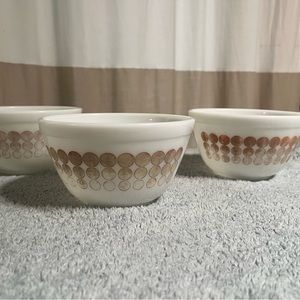 Vintage Pyrex Orange New Dot Small Mixing Bowls - Set of 3